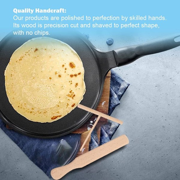 Crepe Spatel, Crepe Rake, 2 stk., Crepe Spreder, Træ Raclette Spatel, Træ Køkkenspatel
