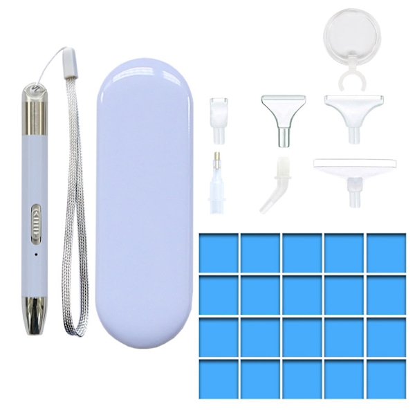 (Violetti) 28 kpl Rhinestone-taidetarvikkeet, mukaan lukien LED USB Rec