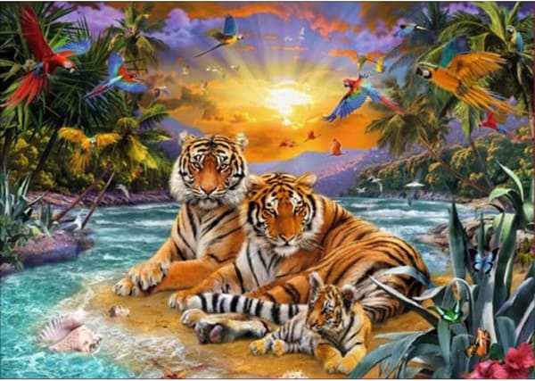 (30x40cm) 5D Diamantmålning Tiger 5