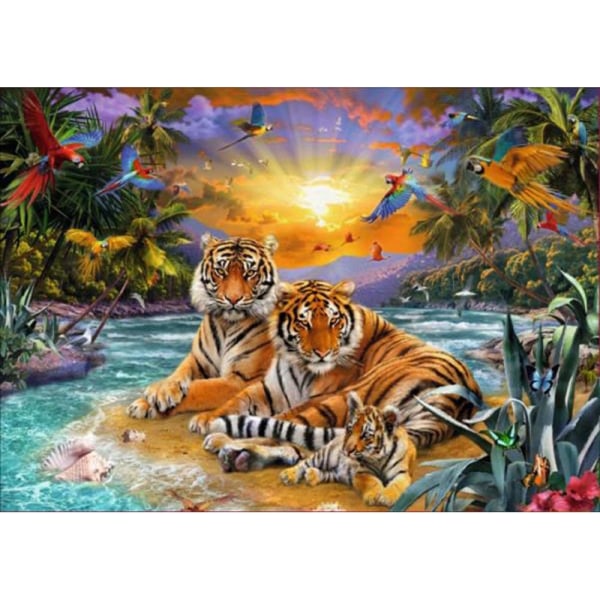 (30x40cm) 5D diamond painting Tiger 5