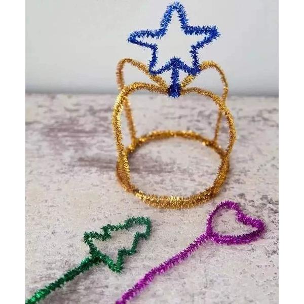 100 stycken piprensare i 10 färger Chenille-stänger för DIY-projekt