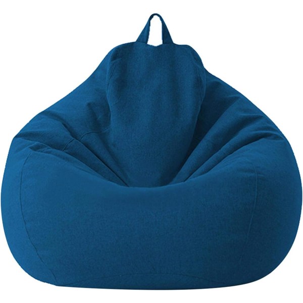 Bean Bag Cover - Bomulls- og lintrekk 100x120 cm (blå) - Glidelås