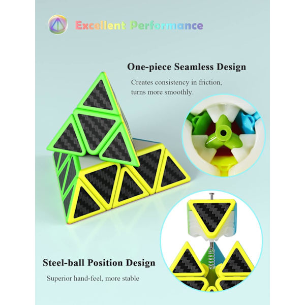 (Karbonfiber)[4 Pack]Speed ​​Cube Set, Speed ​​Cube 2X2 3X3