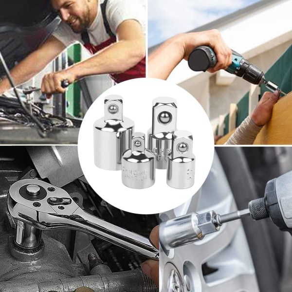 4 stk. Ratchet Socket Adapter Ratchet Socket Adapter 1/2 til 3/8-3/8 til 1/2-1/4 til 3/8-3/8 til 1/4 Socke