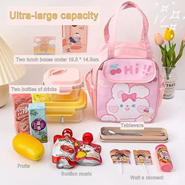Kawaii Lounaspussi Tytöille Lounaskassi Eristävä Söpö Lounaspussi Naisille Eristävä Lounaskassi Lapsille