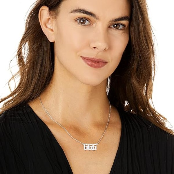 2 Angel Number Choker Halskjede for Kvinner Menn, 666 Lucky Number St