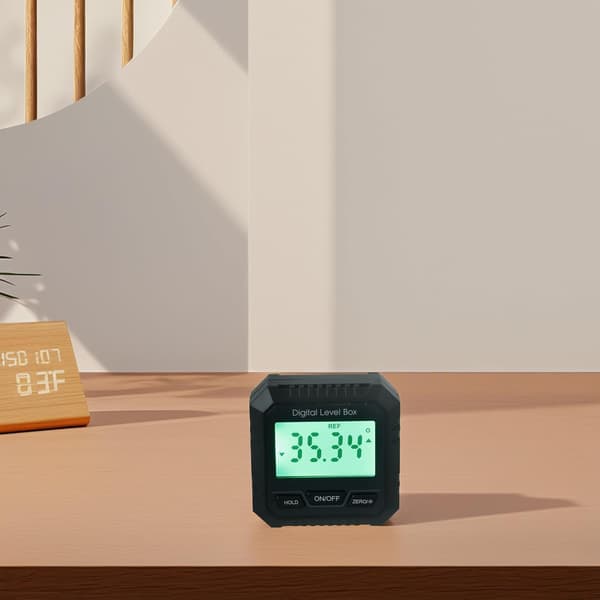 Magnetisk digital vinkelmåler med digitalt display, sort, højpræcisionssensor, magnetisk base, til byggeri og bilbrug