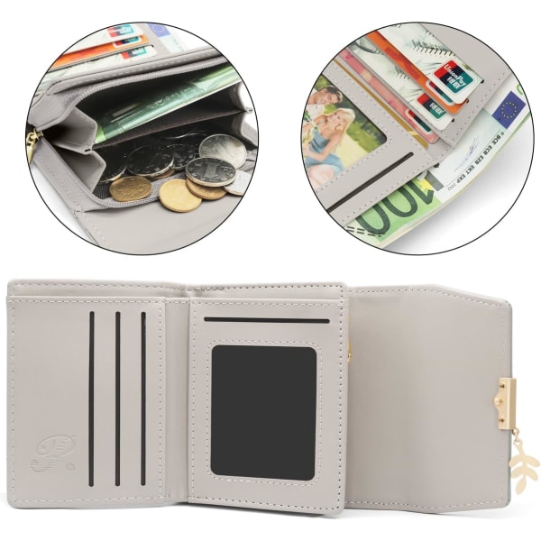 (Vihreä-1)Naisten PU-nahkainen lompakko, pieni kolikkokukkaro, korttipaikat, lyhyt naisten lompakko vetoketjulla Coin P