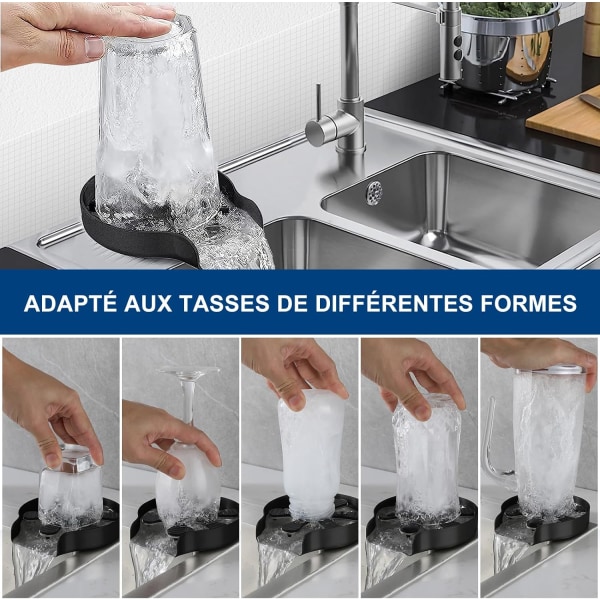 Vask Glass Rinser, Glass Rinser Glassbørste for barvask, rustfritt stål, babyflaskevasker, kjøkken