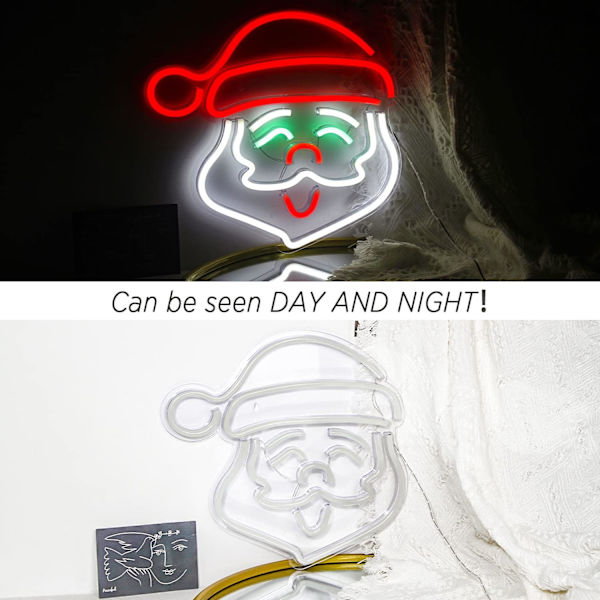 Santa Neon Skylt Jul Neon Led Neon Väggljus Akryl Neon Skyltar för Vägg USB Unik Nattljus