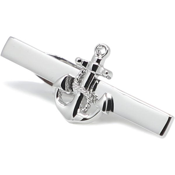 1 pcs Anchor Tie Clip Rhodium Plated Fashion Anchor Tie Clip