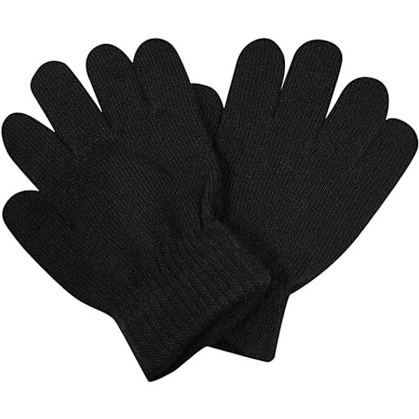 Svart barnscarf och mösspaket för pojkar och flickor