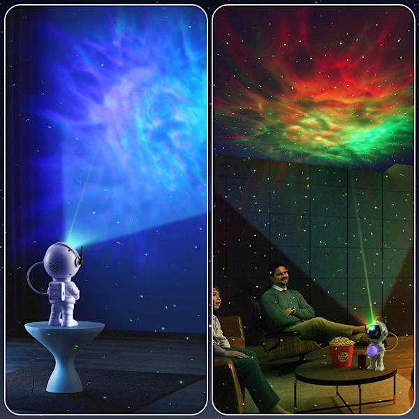 Astronautti Galaxy Projektori LED Tähtitaivasprojektori Istuva/Seisova, Kaukosäädin & Ajastin, Yövalo, Huoneen Sisustus Galaxy Kattoprojektori