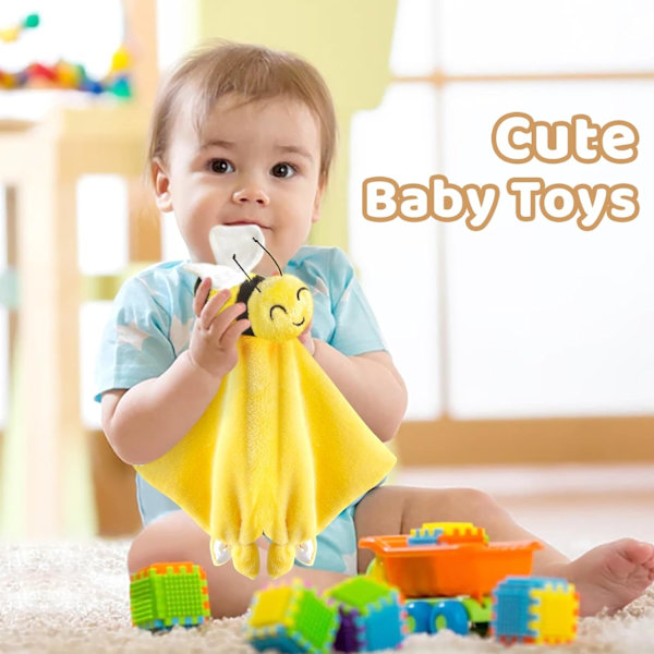 Baby Soft Sikkerhedstæppe Baby Snuggle Legetøj Plys Dyr Tæppe Baby Trøstetæppe Spiseligt Bee