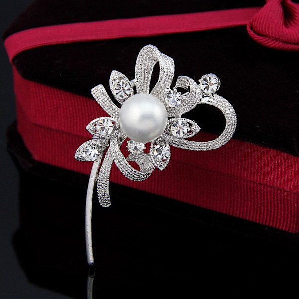 Perle rhinestone krystal broche rhinestone brocher personlighed dyr revers nål rygsæk badge Sliver