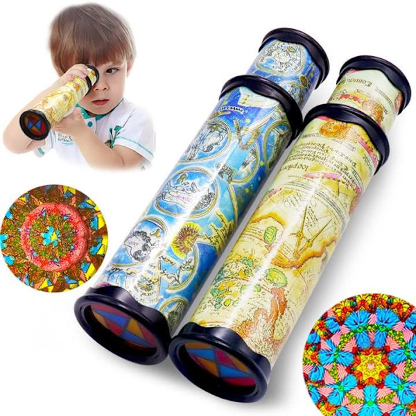 2 kpl Taikakaleidoskooppi, Vanhan Maailman Kaleidoskooppi Klassiset Lelut, Venyvä Pitkä Klassinen Kaleidoskooppilelu Pojille ja Tytöille