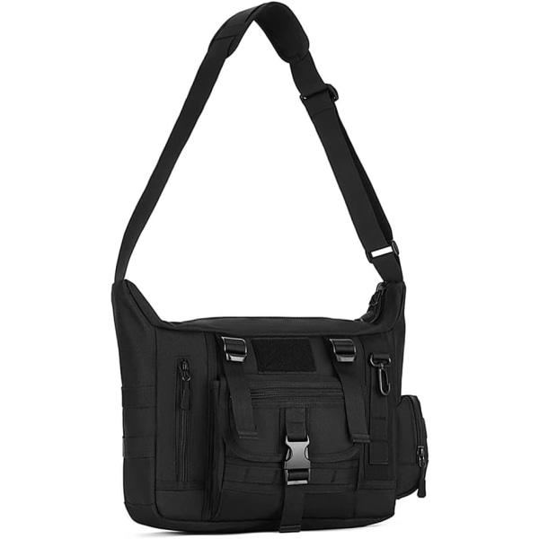 Tactical Shoulder Bag - Svart Military Crossbody Bag Sling B