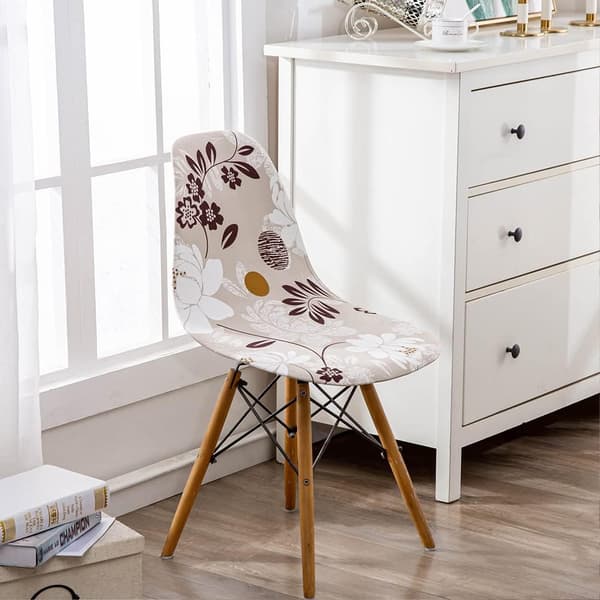 Stolsöverdrag för matsal, skandinavisk design, stretch, böjd form