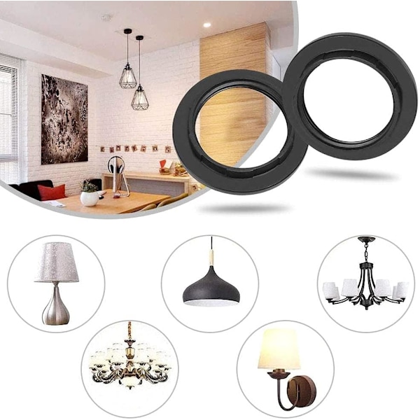 Delar E27 Ringreducerare Lampskärmsringadapter Lampskärm för Plattljus Tillbehörsringomvandlare