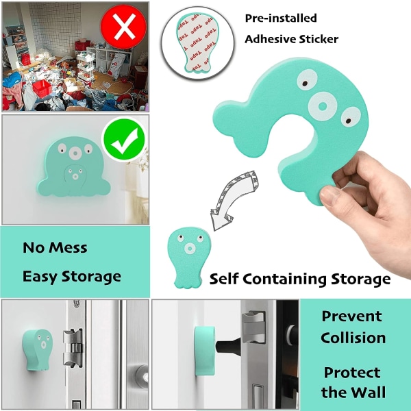 9-pack baby fingerklämskydd för dörrar, tecknad film, enkel förvaring