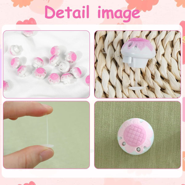 Dynetrekk Klips Snap Pins - 16stk Rosa Flocking Antiskli Dynetrekk Klips Soppform Fiksering Klips