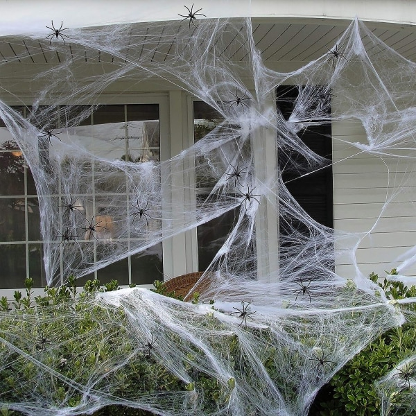 Falske edderkoppnett edderkoppnett Halloween fest utendørs dekorasjon