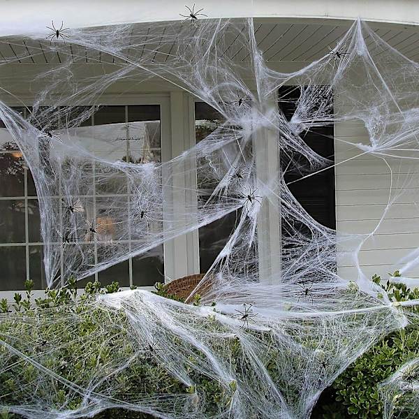 Falske edderkoppnett edderkoppnett Halloween fest utendørs dekorasjon ite