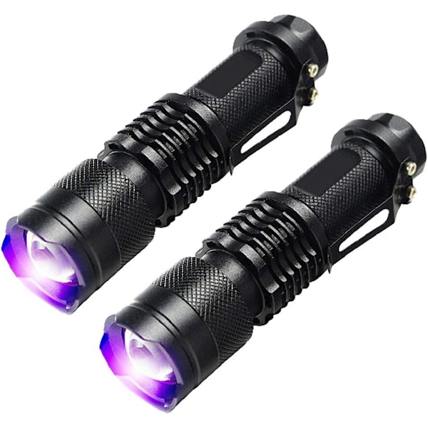 2 stk. UV LED-lommelykt Valutadeteksjonslys Deteksjonslampe Pengeseddeldetektorlys Lommelykt