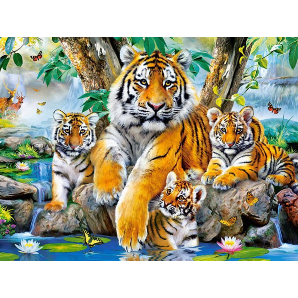 30 x 40 cm ,famille de tigre Diamantmaleri Broderie Diamant