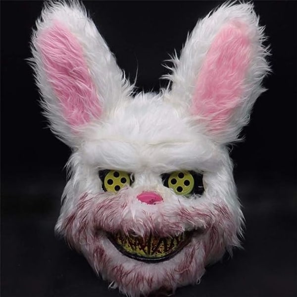 Skrämmande Halloween Mask Bear Rabbit Mask Blodig plyschhuvudmask