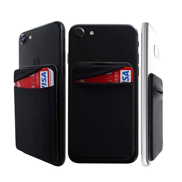 Universal mobil lommebok/kortholder sett med 2 - rødt klistremerke