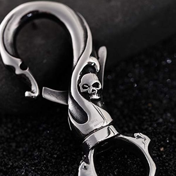 316L Rustfritt Stål Svingbar Skalle Nøkkelring | Nøkkelring - Blackstatic Collection | Graduation & Farsdag - Gaver Til Menn