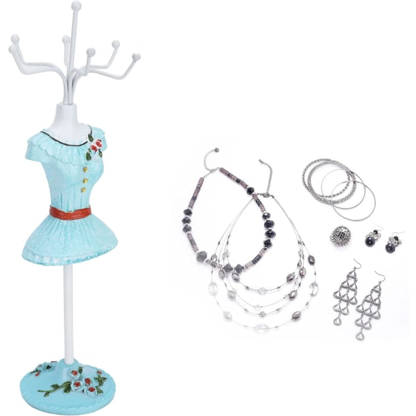 Mannequin smyckesdisplay (stil 2), örhänge halsband ring smyckeshållare display stativ prinsessa klänning