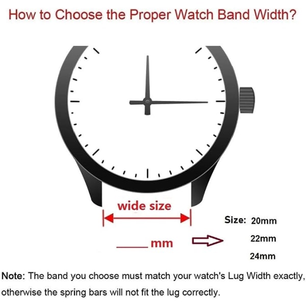 Silikonrem bredde 22 mm gummirem. Mænds/kvinders hurtig