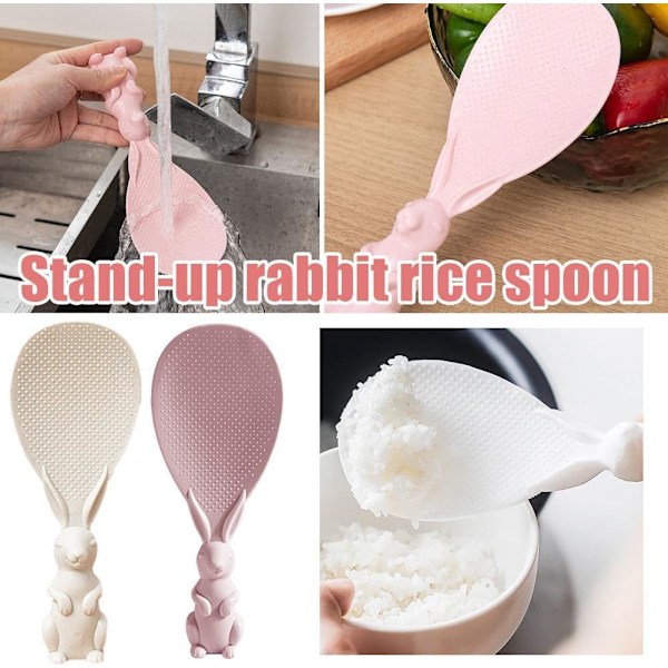 Kaninformad risslev, non-stick risslev, stående rissked, tecknad risspade för hemmet kanin