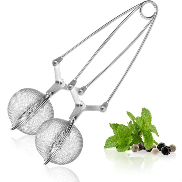 (02 pieces - Ø 4.5 cm) 2x Tea tongs - stainless steel tea egg in the shape of a ball - tea ball - tea ball - tea infuser