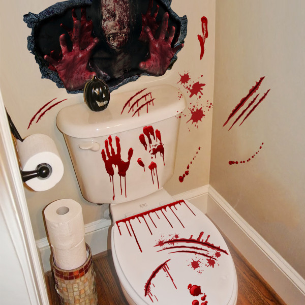 Hallowen toilet dekoration horror halloween fest horror fest horror fest tema dekoration uhyggelig