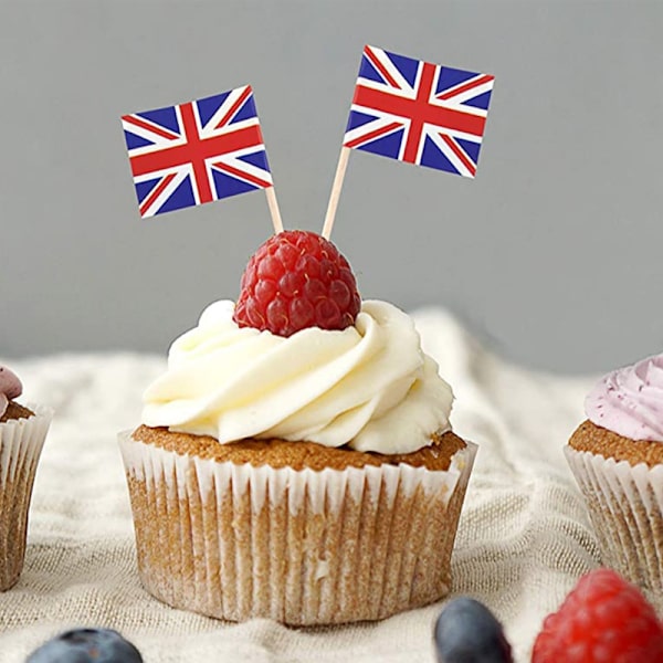 200 st Storbritannien Flagga Brittiska Tandpetare Flaggor, Små Mini Stick Cu