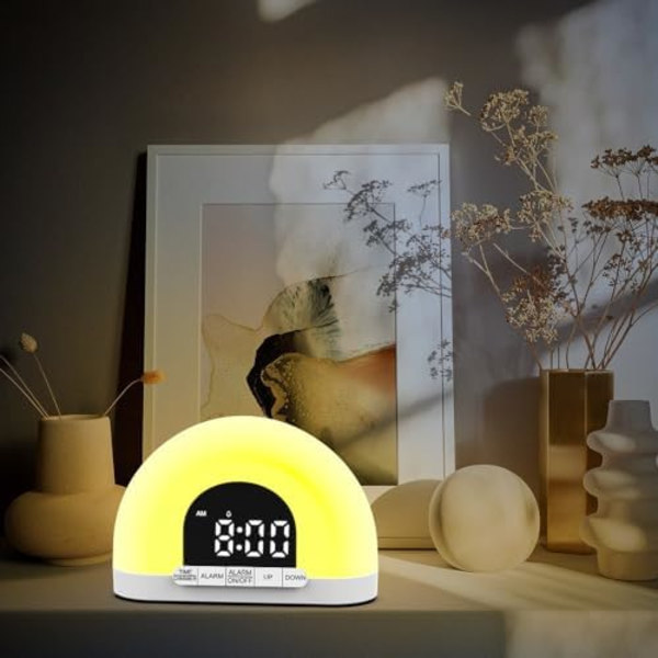 Sunrise Alarmure, Digital Dæmpbar Sunrise Simuleringsur Smart Søvn Vækkeur Lysur til Soveværelser Tung Søvn