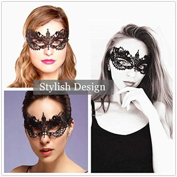 Spetsmaskeradmask med Elastik, Passar Vuxna, Mjukt Skönt Material, Speciellt för Kostym, Tematiskt Fest