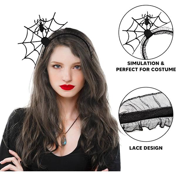 Cosplay Maskerade Edderkopp Hodebånd, Nyhet Edderkoppnett Edderkopp Hodebånd for Barn Voksen Halloween Kostymefest Klesopp