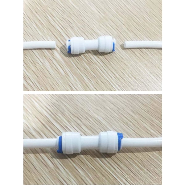 5-pack Vatten System Equal Straight 1/4\" Plast Snabbkoppling Rörkoppling Omvänd Osmos Koppling