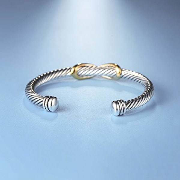5,4 cm x 5,3 x 3,2 cm Armbånd Designer Mærke Inspireret Kvinder Smykker Tynd Twisted Cable Wire Bangle Gem Sten Julegave G