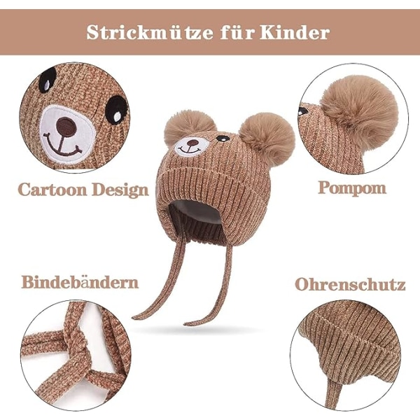 Baby hue beanie strikket hue efterår vinter hue sød hue med øre