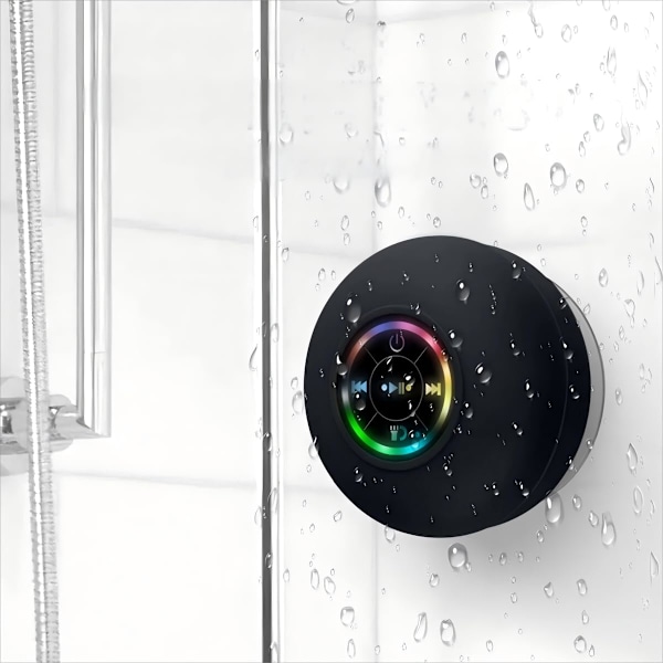 Bluetooth Duschhögtalare Trådlös Portabel Mini Horn Högtalare Sugpropp för Badrum Stereo Bas Trådlös Trumpet Stöd LED-Ljus för Dusch Hem a