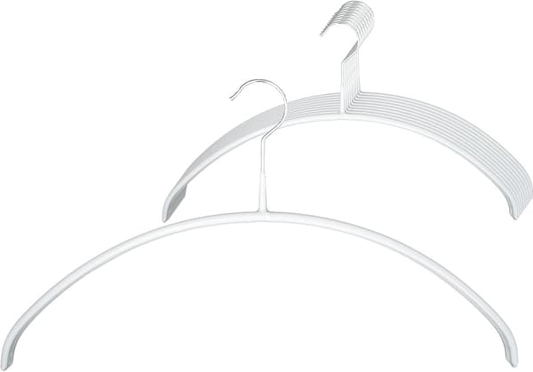 Ekonomiska P-galgar, för T-shirts, 10-pack, 40 cm, vit