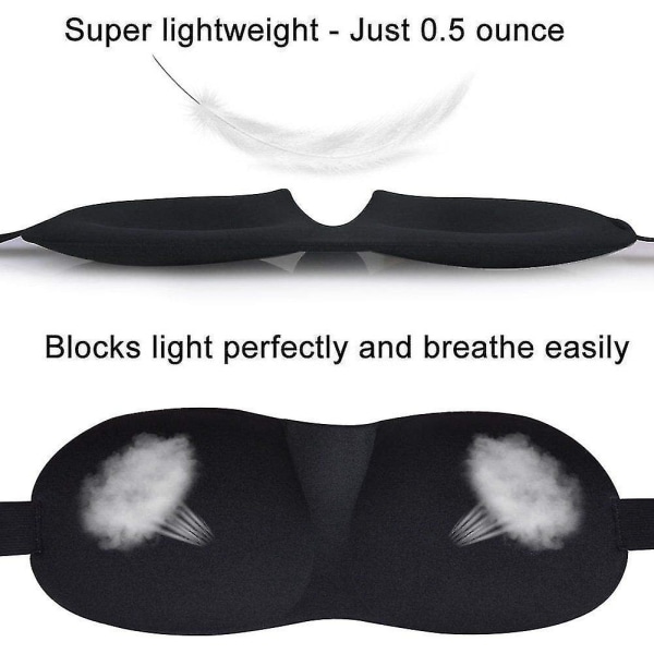 3pcs Sleep Mask Lightweight and Comfortable Super Soft Adjus
