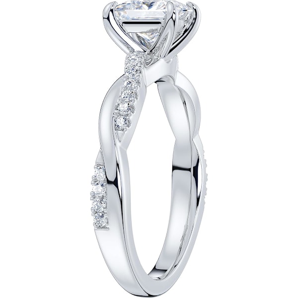 Sterling Silver 4-haaraisen Petite Twisted Vine 1CT Prinsessaleikattu Aito Moissanite Kihlasormus Lupaussormus