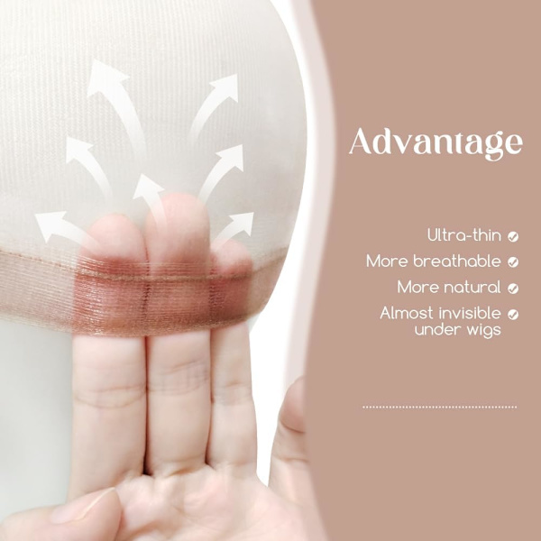 (Beige) 12 stk. Parykkhette for Lace Front Parykker, Parykkhette for å Holde Parykk på Plass, Hårnett for Parykker, Strømpe Parykkhette for Parykk