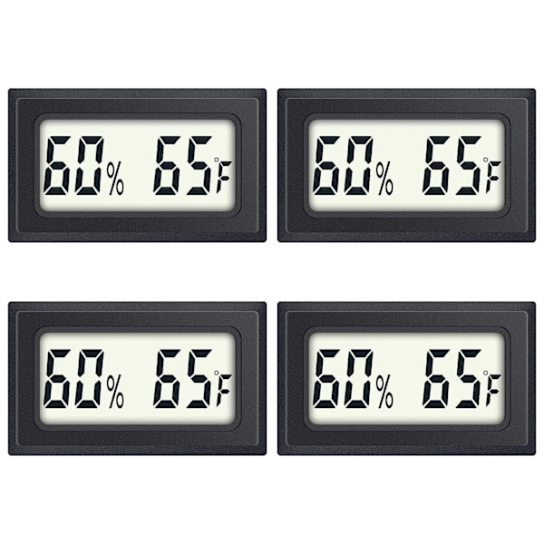 4 stk. Reptil Termometer Mini Digital Fugtighed Temperatur